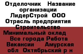 Отделочник › Название организации ­ ЛидерСтрой, ООО › Отрасль предприятия ­ Строительство › Минимальный оклад ­ 1 - Все города Работа » Вакансии   . Амурская обл.,Октябрьский р-н